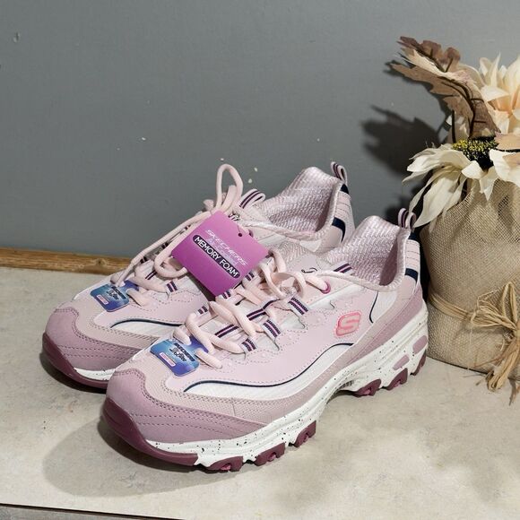 Skechers Shoes - Size 7.5 Skechers Women's D'Lites Popular Vote Taupe/Multi  Sneaker Shoes (MVMT)